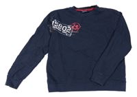 Tmavomodrá mikina s nápisy alive