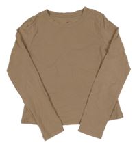 Hnědé crop triko H&M
