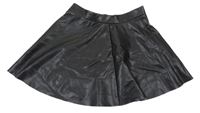Černá koženková kolová sukně H&M