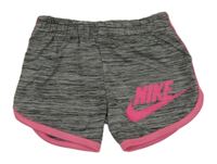 Šedé žíhané sportovní kraťasy Nike 