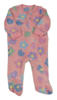 Světlerůžový chlupatý overal s květy Cozy Pixies
