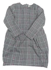 Černo-bílo-růžové kostkované šaty H&M