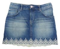 Modrá riflová sukně s krajkou Denim 