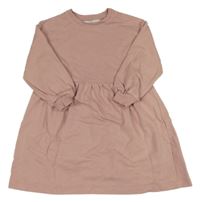 Pudrové teplákové šaty H&M