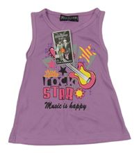 Nové - Lila top s kytarou Fashion