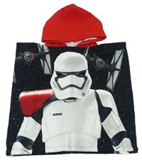 Černo-červená froté pončo osuška se Star Wars a kapucí 