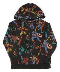 Černošedá mikina s Avengers a kapsou a kapucí M&S