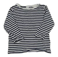 Tmavomodro-bílé pruhované triko H&M