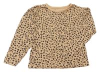 Béžovo-černé triko s leopardím vzorem Dunnes