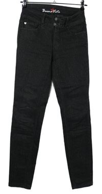Dámské tmavošedé proužkované třpytivé skinny rifle Bueno Vista 