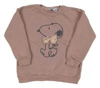 Starorůžová mikina se Snoopym 