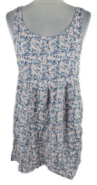 Dámské modro-růžové kytičkované šaty H&M