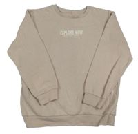 Béžová oversize mikina s nápisy Matalan