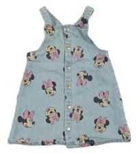 Světlemodré riflové propínací šaty s Minnie PRIMARK