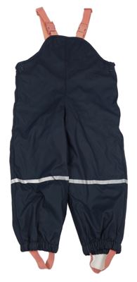 Tmavomodré nepromokavé zateplené laclové kalhoty Lupilu