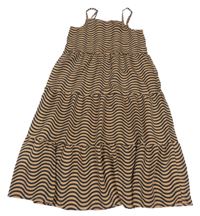 Hnědo-černé vzorované šaty H&M