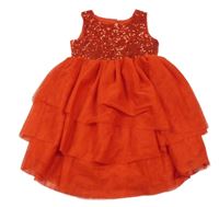 Červené tylové slavnostní šaty s flitry H&M