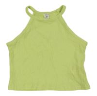 Limetkový žebrovaný crop top Shein
