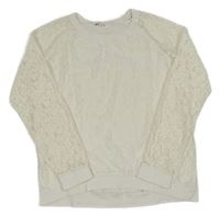 Bílé krajkové triko H&M