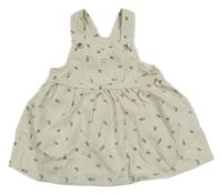 Nové - smetanové květované riflové laclové šaty H&M