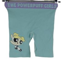 Dámské světlemodré žebrované elastické kraťasy s obrázkem The Powerpuff Girls Primark 