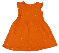 Cihlově červené bavlněné šaty s třešničkami H&M