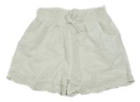 Bílé madeiorové plátěné kraťasy Primark 