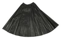 Černá koženková skládaná dlouhá sukně Zara