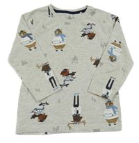 Šedé melírované triko se zvířátky Topolino