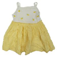 Bílo-žluté bavlněno/mušelínové šaty s citrony H&M
