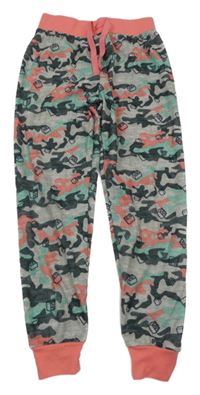 Růžovo-zeleno-šedé army tepláky Lego