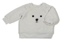 Bílá chlupatá mikina s čumákem H&M