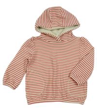 Smetnovo-růžová pruhovaná mikina s kapucí Topolino