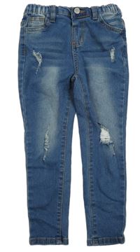 Modré skinny rifle s prošoupáním SHEIN