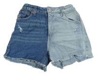 Tmavomodro-světlemodré riflové kraťasy Denim Co.