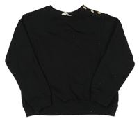 Černá mikina se zlatými knoflíky H&M