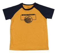 Oranžovo-tmavomodré sportovní tričko s míčem Topolino