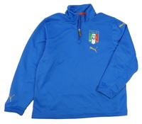 Modrá sportovní funkční mikina Italia Puma