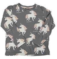 Šedé pyžamové triko s jednorožci H&M