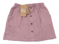 Nové - Světlerůžová žebrovaná cargo sukně s knoflíky Cozy Cub