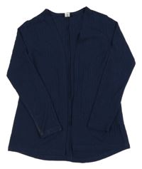 Tmavomodrý žebrovaný úpletový cardigan YIGGA