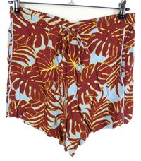 Dámské vínovo-světlemodré vzorované volné kraťasy H&M