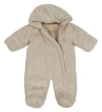 Béžová chlupatá podšitá kombinéza s kapucí Matalan