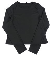 Černé žebrované crop triko Primark