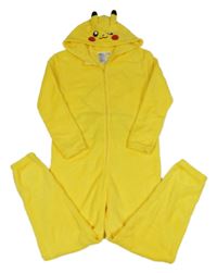 Žlutá chlupatá kombinéza a kapucí - Pikachu H&M