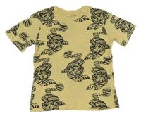 Žluto-černé tričko s tygry H&M