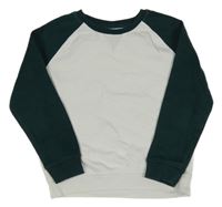 Bílo-tmavozelená mikina Primark 