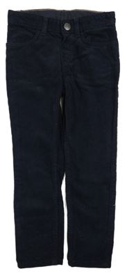 Tmavomodré slim fit manšestráky H&M