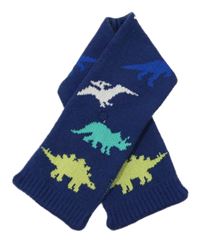 Tmavomodrá pletená podšitá šála s dinosaury M&S
