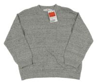 Nové - šedý melírovaný svetr s kapsou H&M